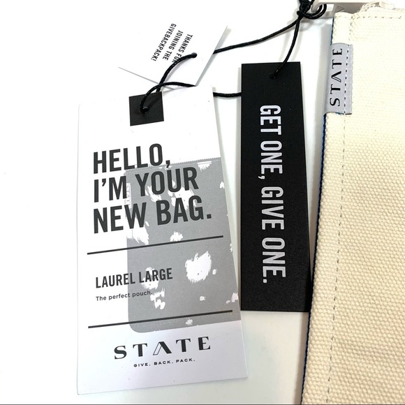NWT State Bags Laurel Large Zipper Pouch “Your Ad Here” - Picture 4 of 9